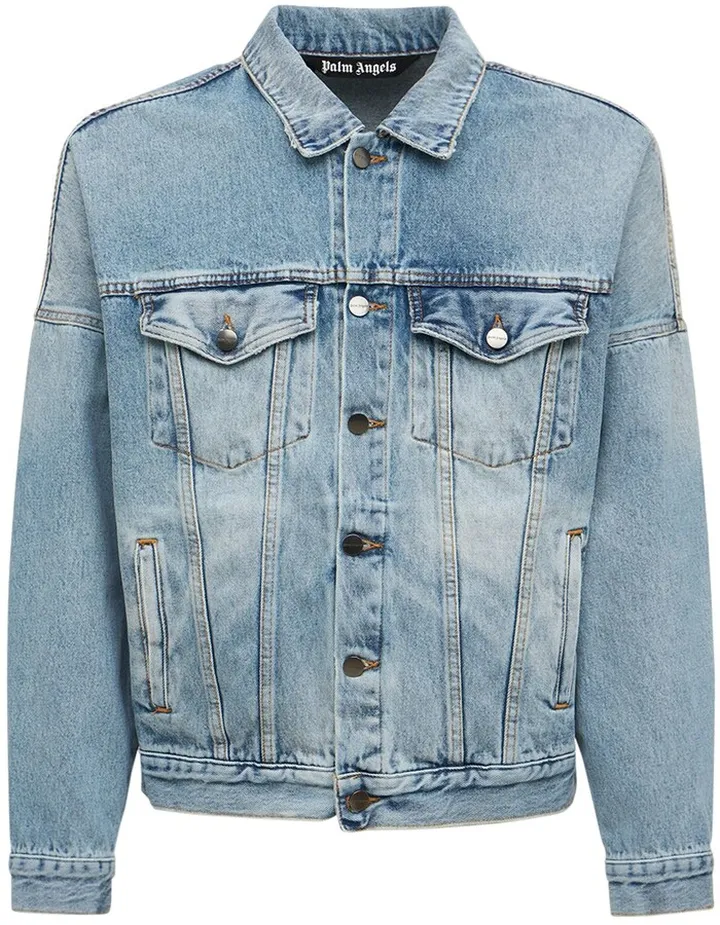 Logo print cotton denim jacket