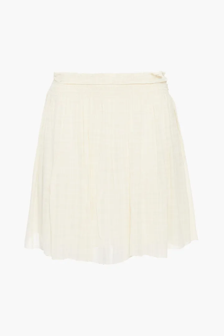 Cugy gathered gauze-jacquard mini skirt