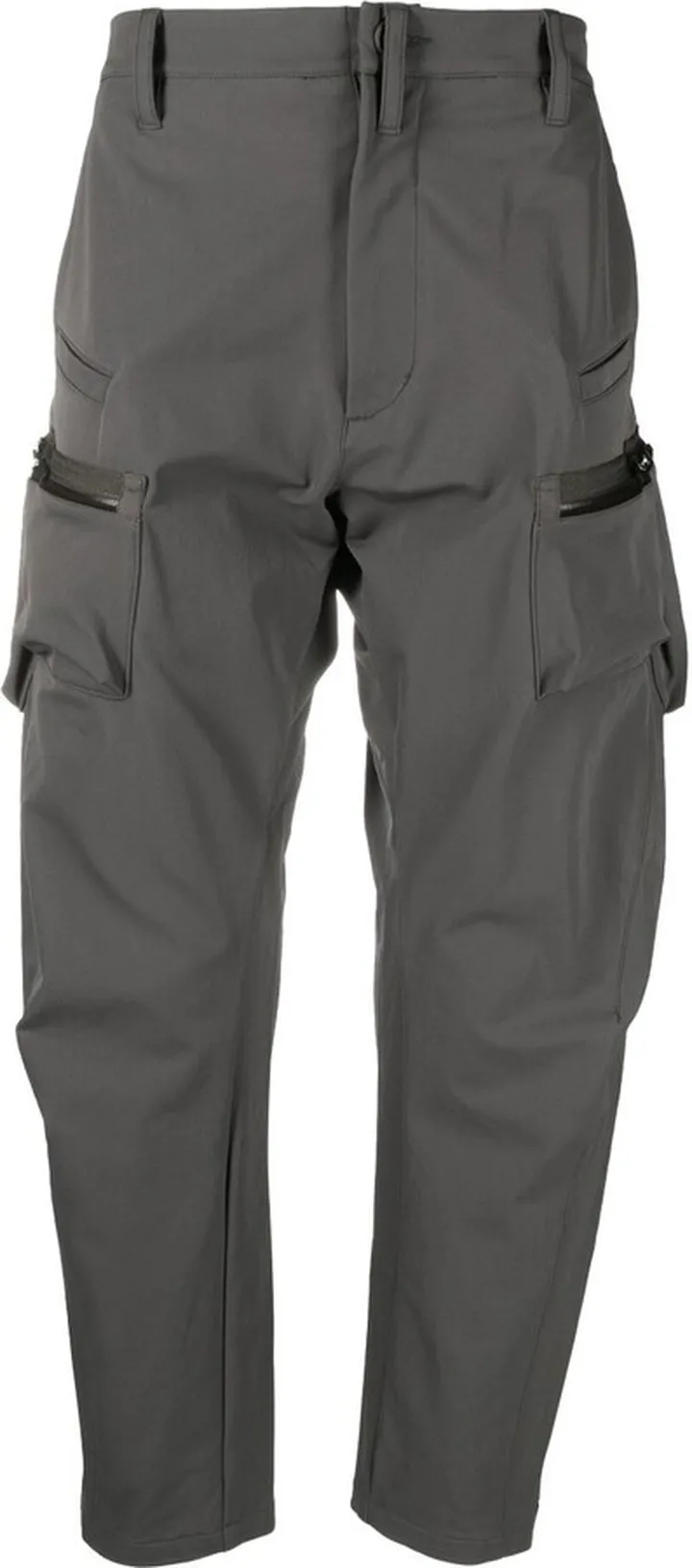 Grey Tapered Cargo Trousers
