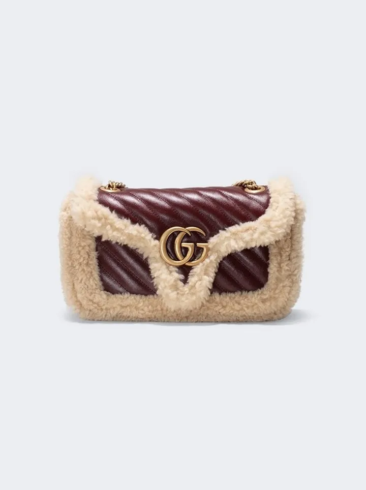GG Marmont Small Shoulder Bag Sand Desert