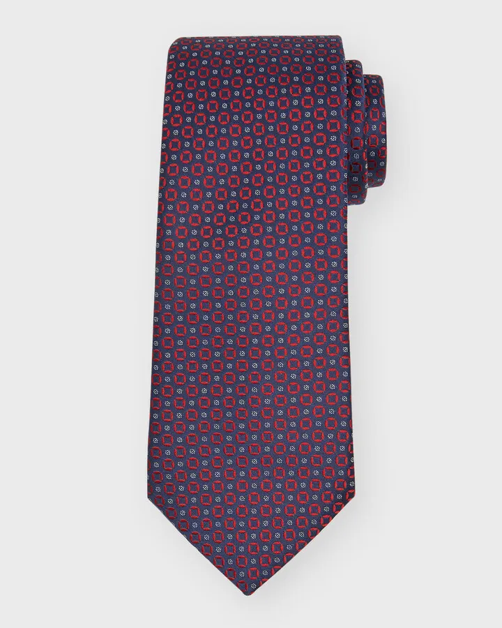Men's Micro-Pattern Silk Tie