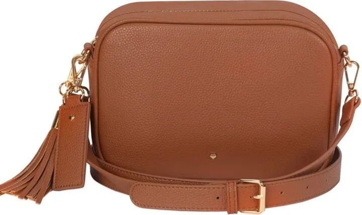 Johnny Loves Rosie - Tan Vegan Leather Pebble Logan Tassel Bag