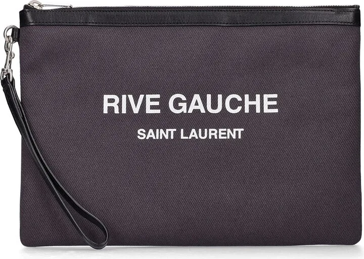 Rive Gauche canvas & leather pouch