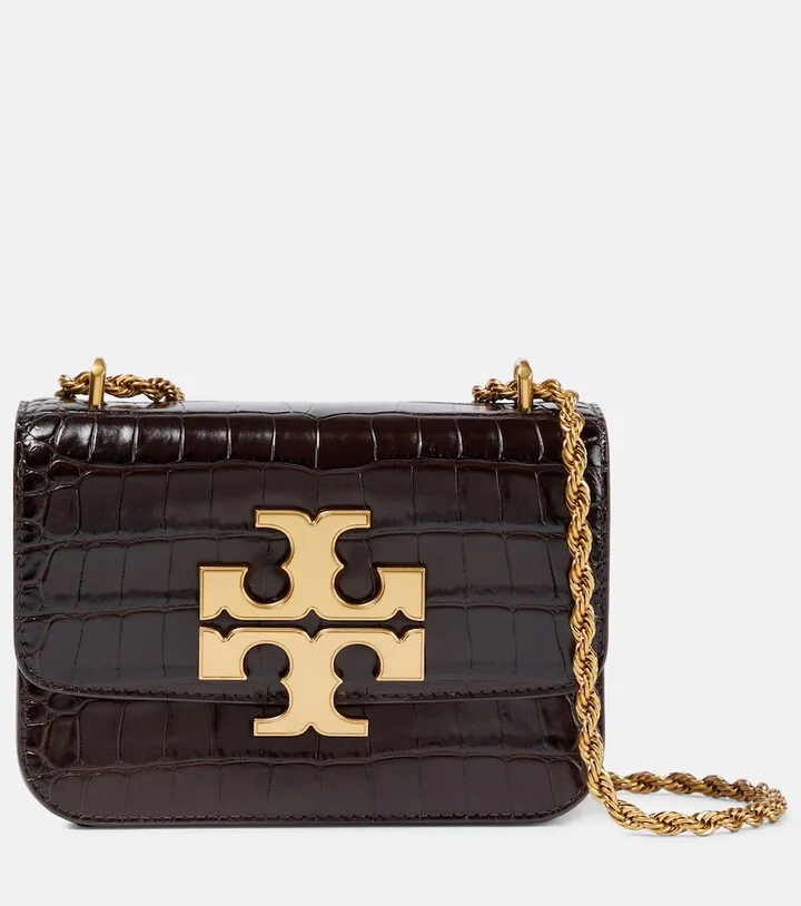 Eleanor croc-effect leather shoulder bag