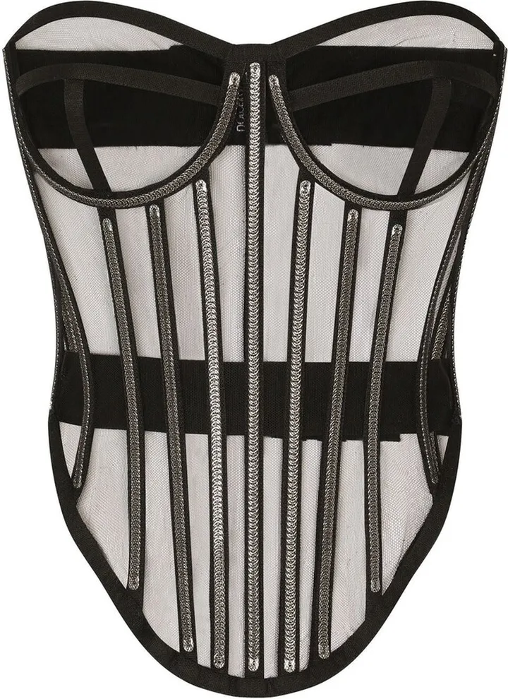 Black Crystal-Embellished Corset