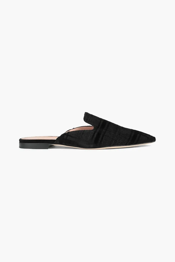 Devoré-velvet slippers