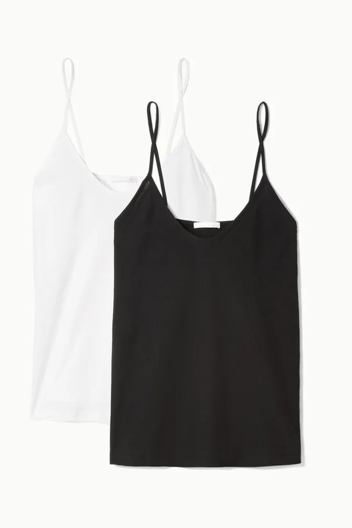 Skin - + Net Sustain Essentials Set Of Two Organic Pima Cotton-jersey Camisoles - Black