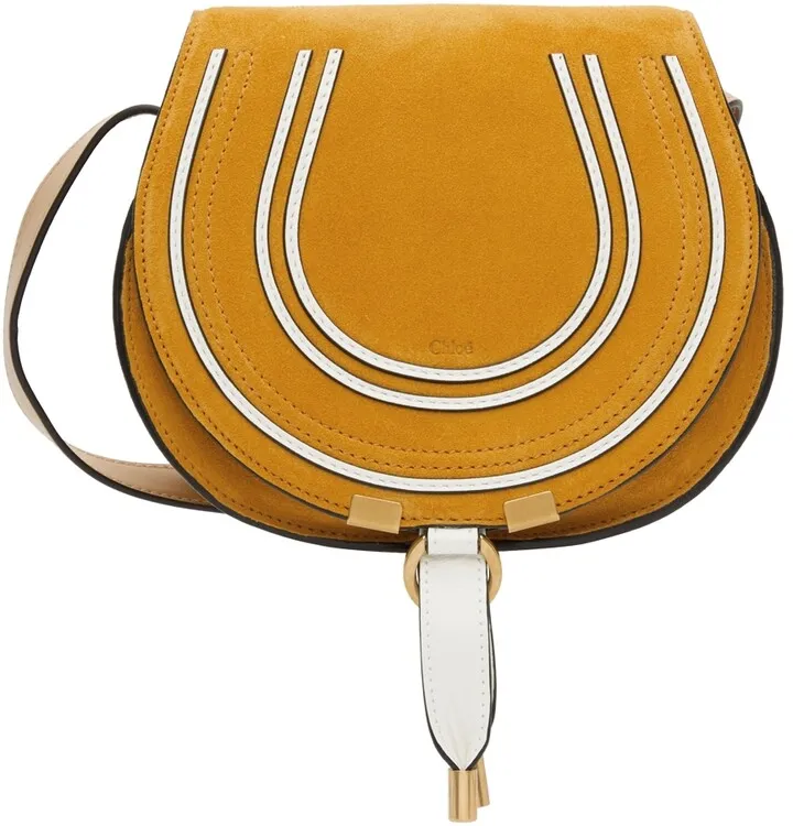 Chloé Yellow Small Marcie Saddle Shoulder Bag