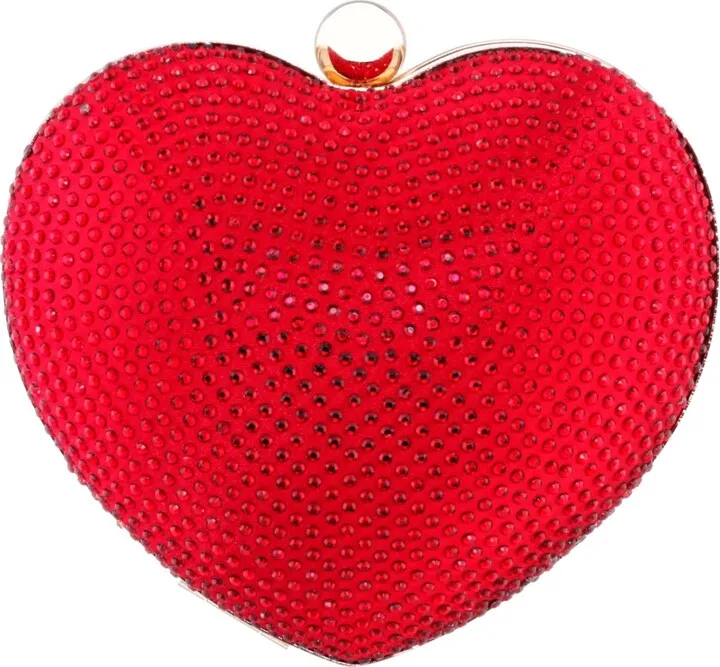 Nina Women's Crystal Heart Minaudiere Bag