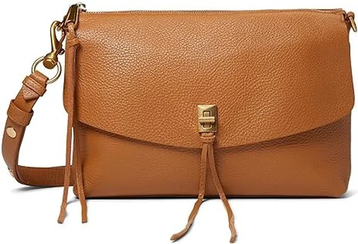 Rebecca Minkoff Darren Top Zip Shoulder (Caramello) Handbags