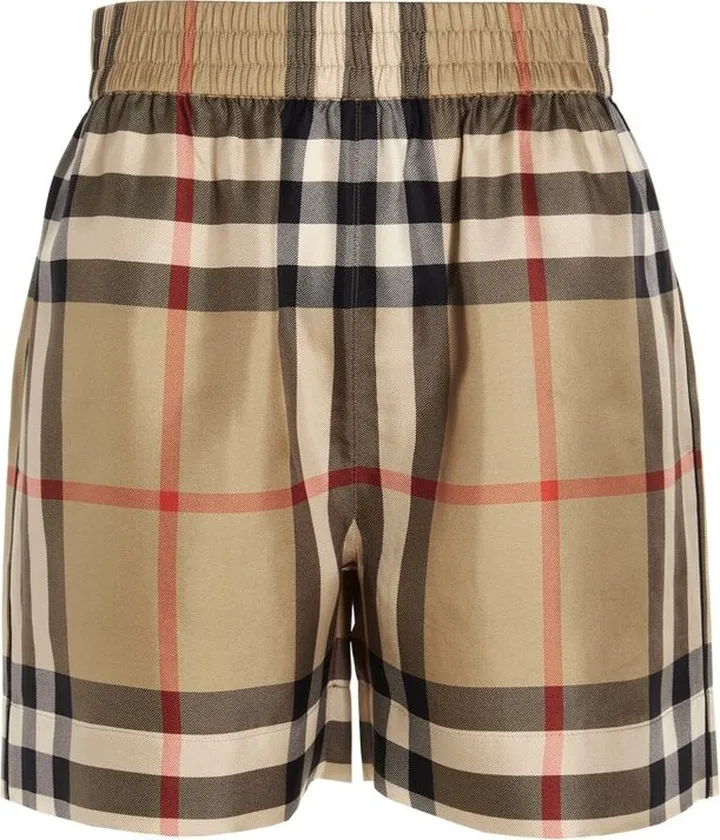 Burberry Check Pattern Straight Leg Shorts
