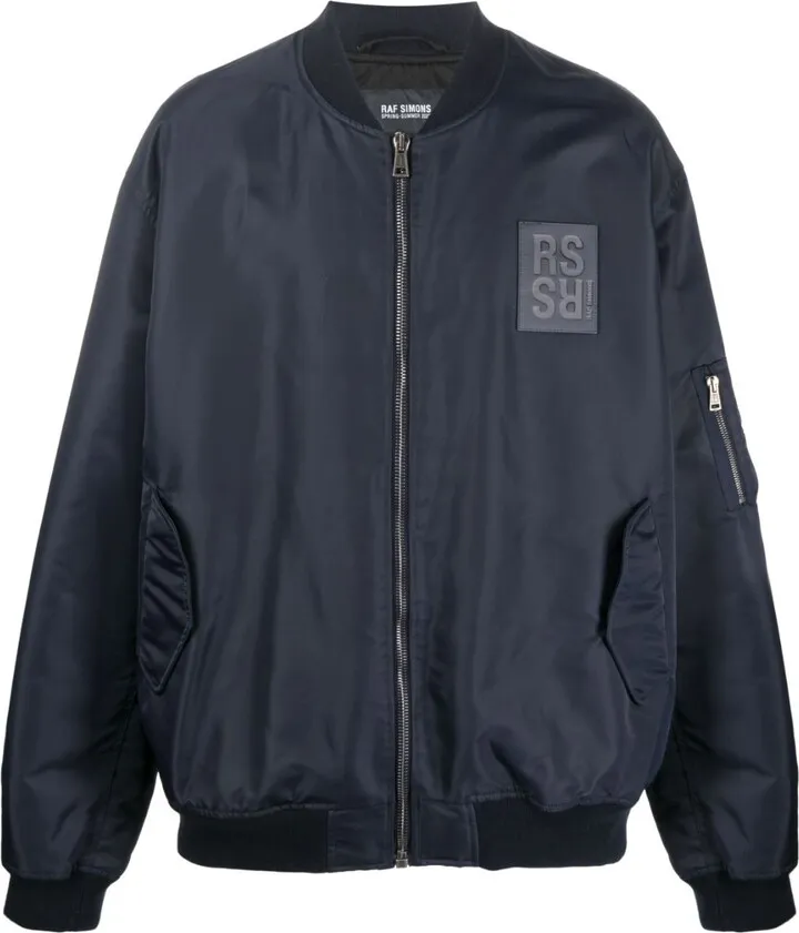 Oversized Logo-Patch Bomber Jacket