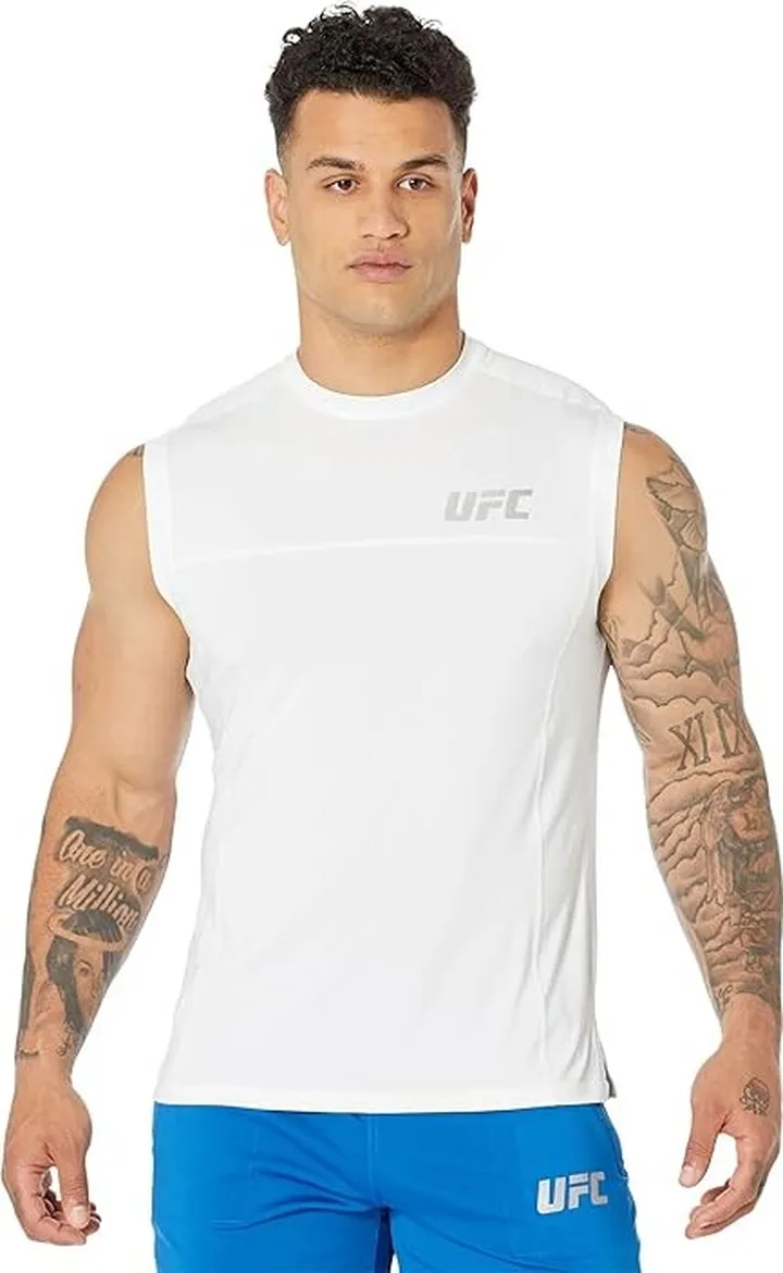 UFC Sleeveless Crew Neck Tee (White) Men's Clothing