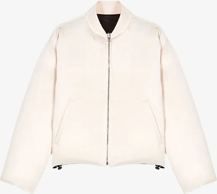 Womens Blanc Beladone Reversible Quilted Satin Bomber Jacket