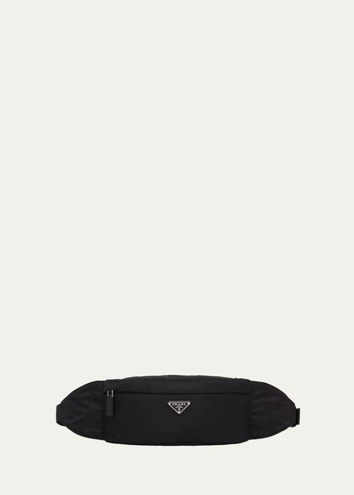 Men's Re-Nylon and Saffiano Leather Belt Bag