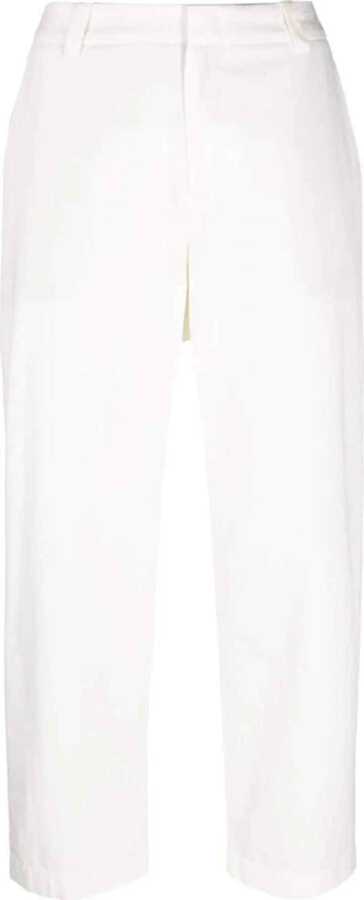 Straight-Leg Cropped Cotton Trousers