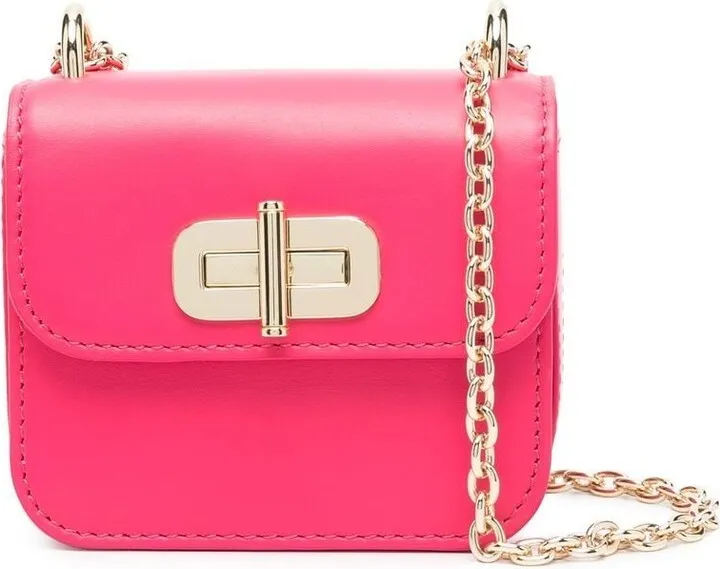 Logo-Lettering Leather Crossbody Bag