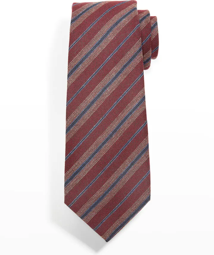 Men's Wool-Silk Stripe Tie