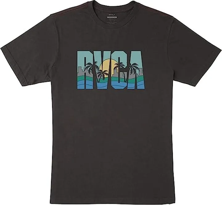 RVCA Gulf Coast Short Sleeve Tee (Pirate Black) Men's Clothing