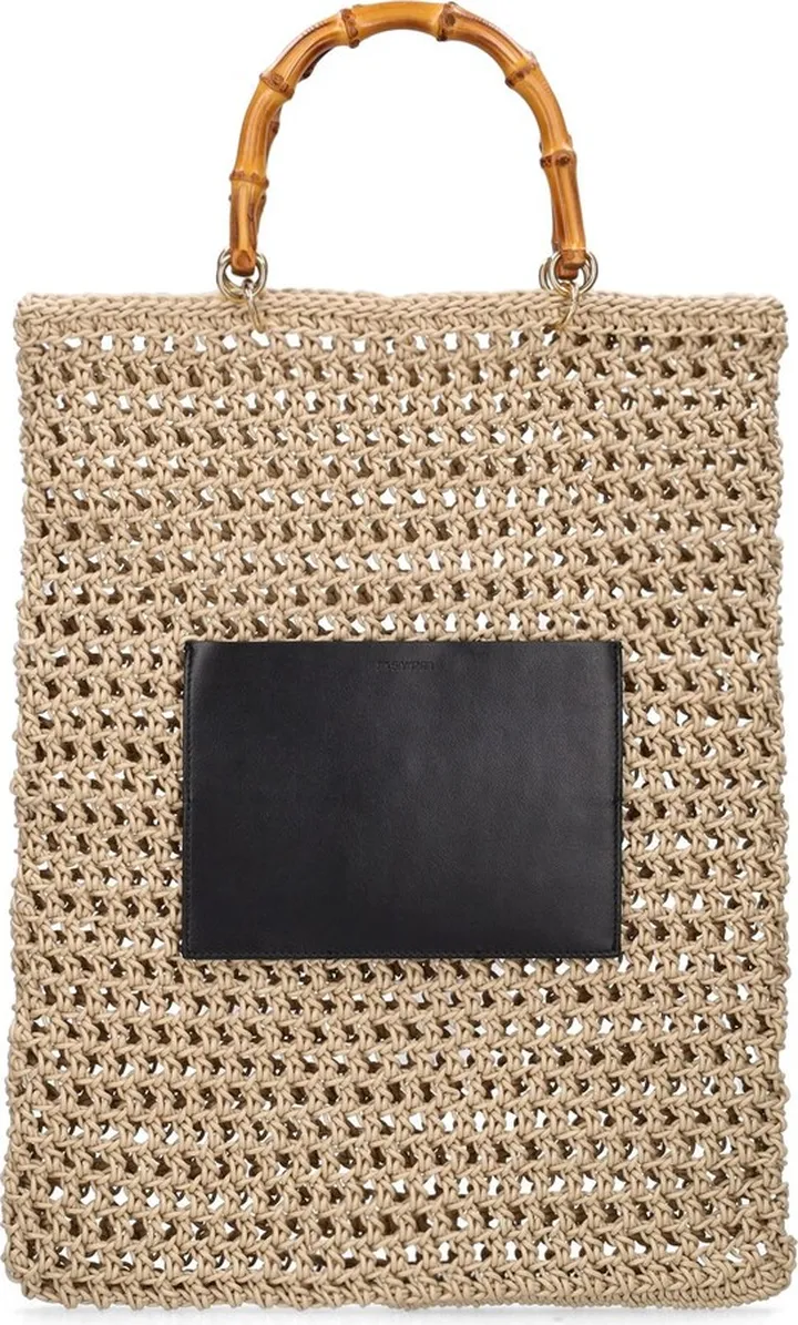 Medium woven tote bag