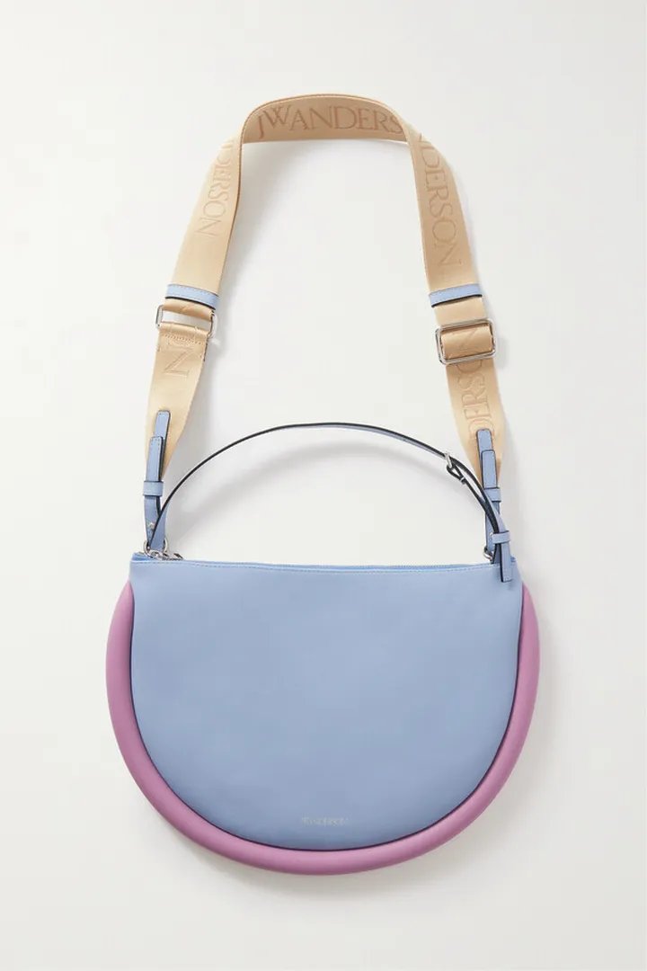 JW Anderson - The Bumper Moon Two-tone Leather Shoulder Bag - Blue
