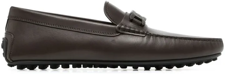 Logo-Plaque Leather Loafers