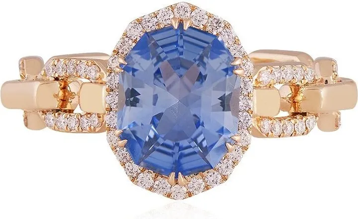 14kt Gold Sapphire Diamond Ring
