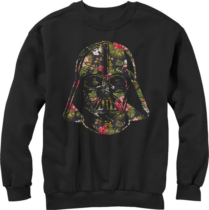 Men's Star Wars Tropical Print Darth Vader Helmet Sweatshirt - Black - Small