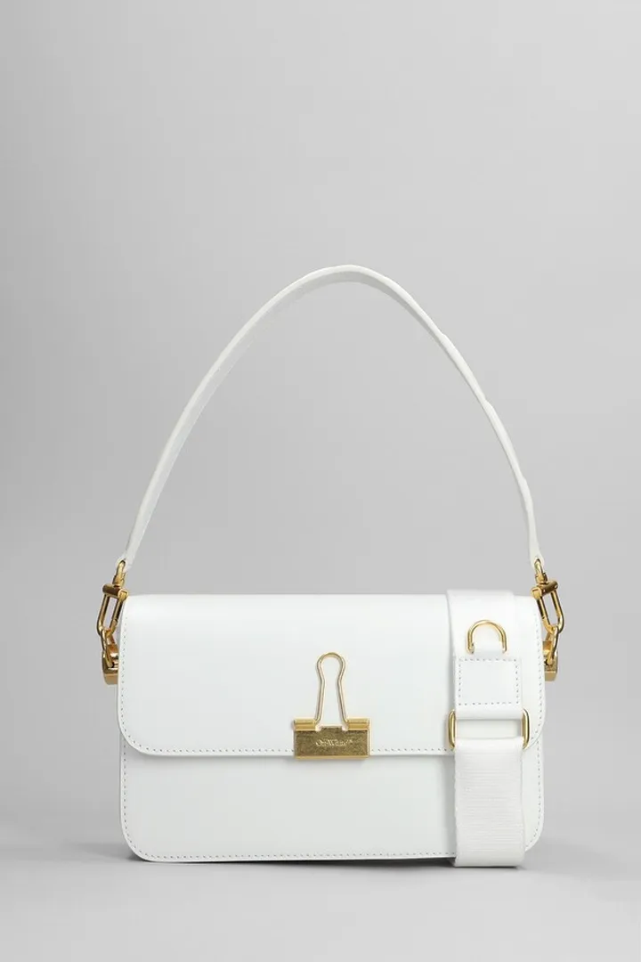 Shoulder Bag In White Leather