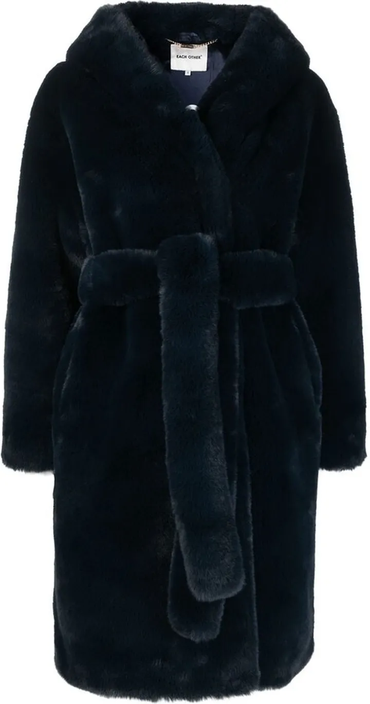 Faux-Fur Hooded Coat