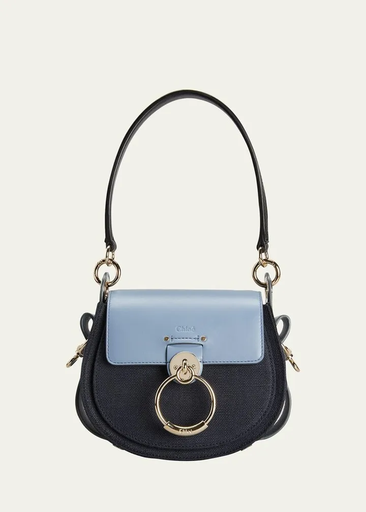 Tess Small Flap Canvas & Leather Crossbody Bag
