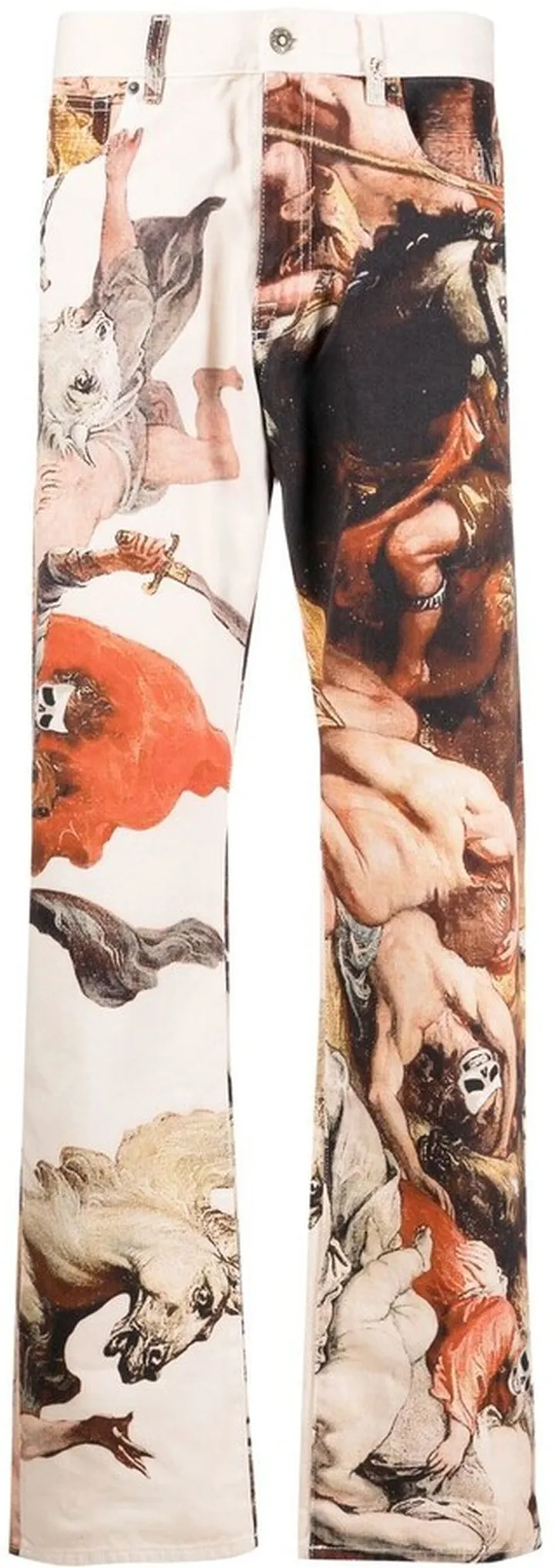 Graphic-Print Straight-Leg Trousers