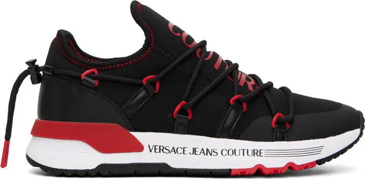 Versace Jeans Couture Black & Red Dynamic Sneakers