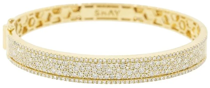18kt yellow gold diamond Nameplate bangle bracelet