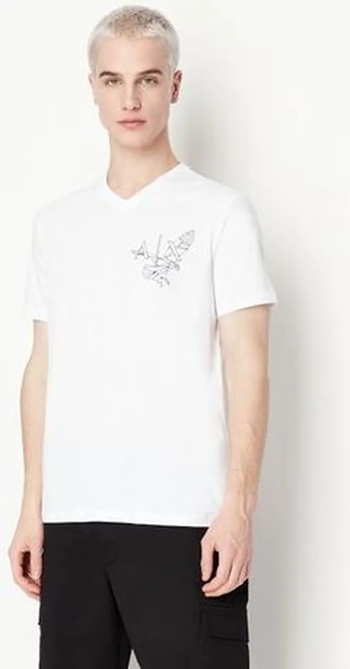 Organic jersey cotton slim fit eagle logo t-shirt