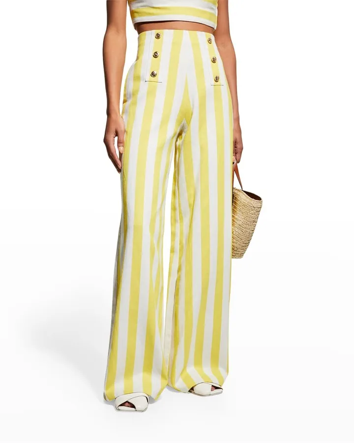 Serafina Striped Wide-Leg Pants