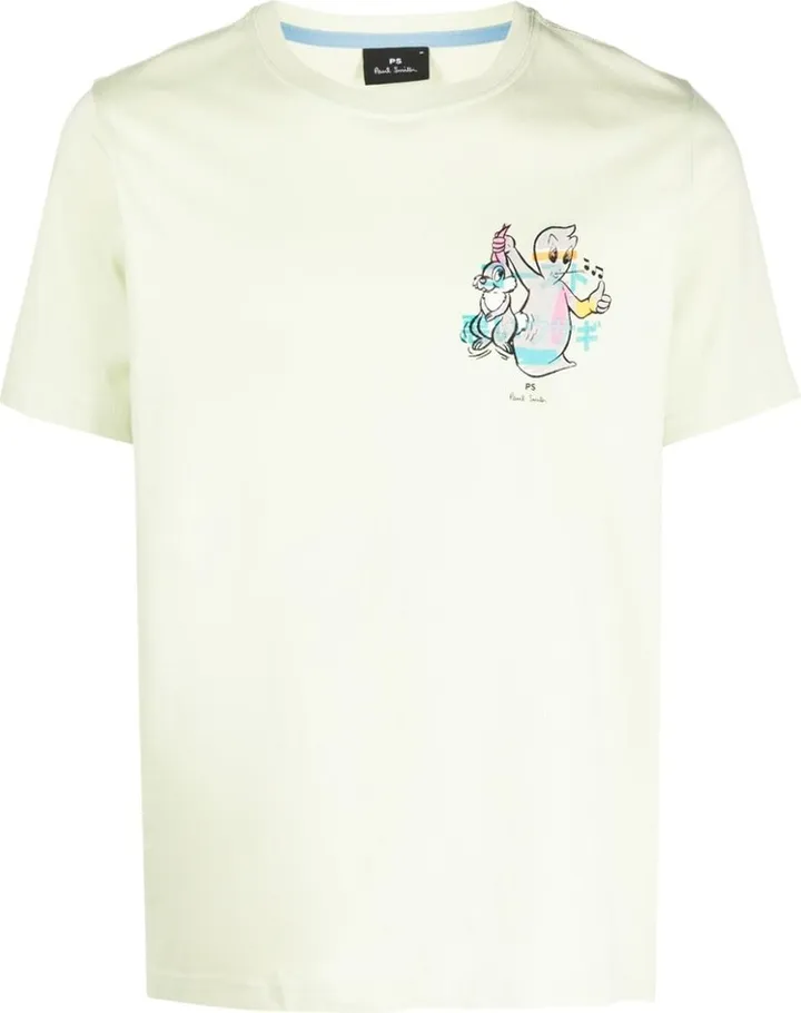 rabbit-print organic cotton T-shirt