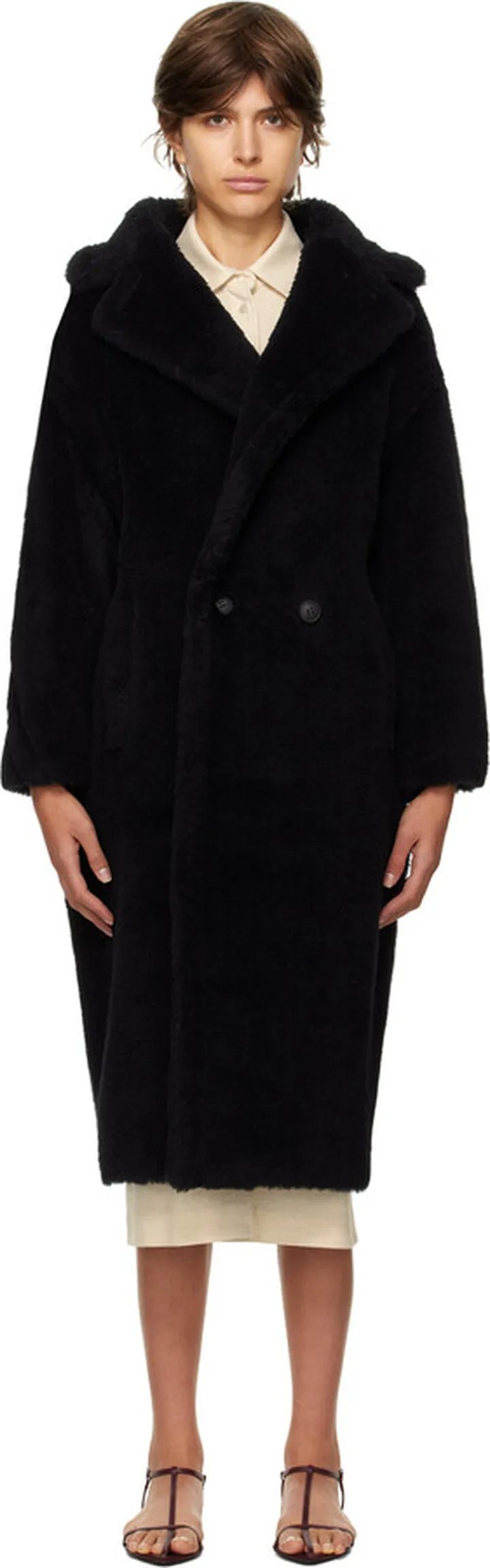 Max Mara Black Teddy Bear Icon Coat