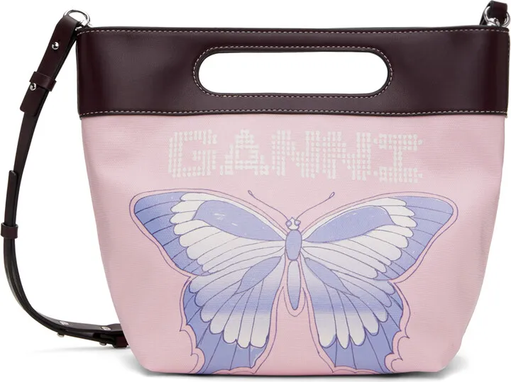 GANNI Pink Small Canvas Tote