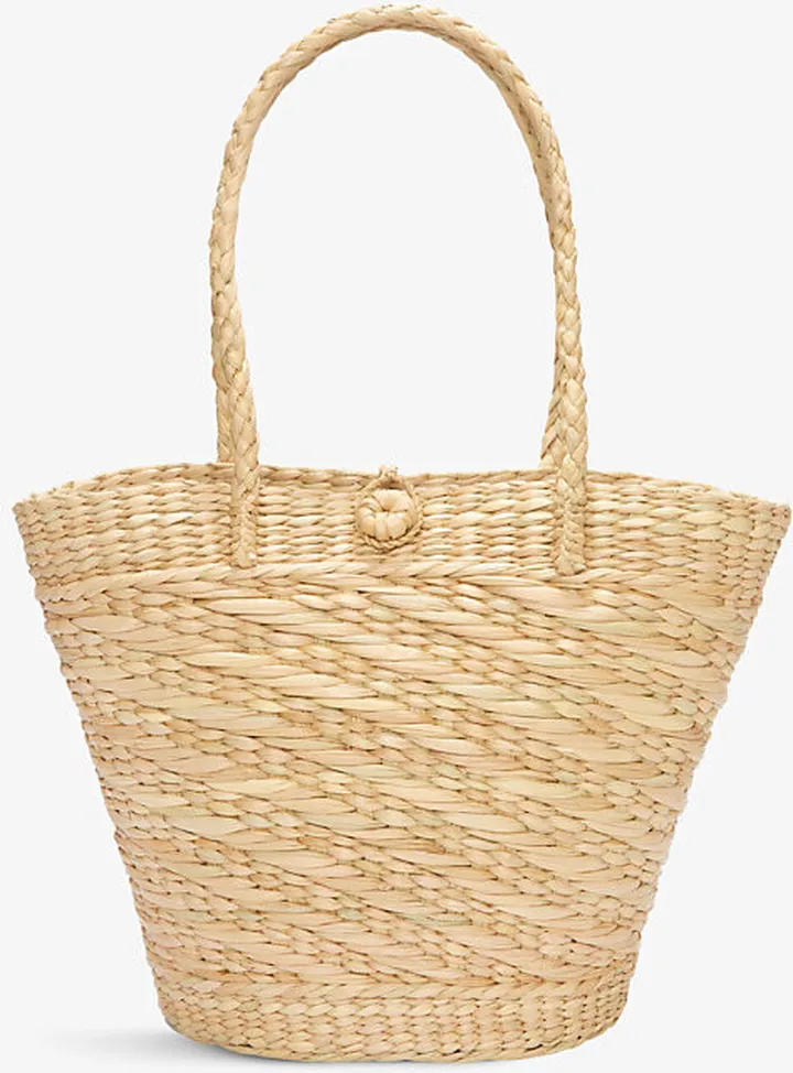 Natural Basket-style Straw Tote bag