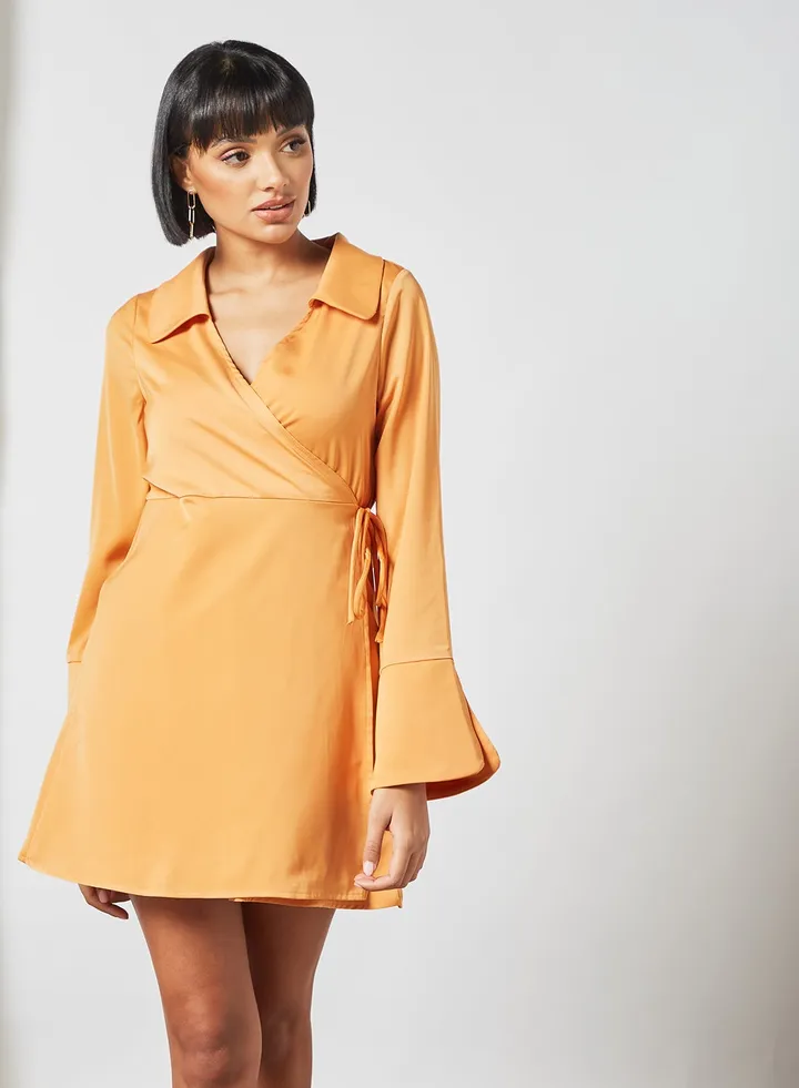 Melinda Wrap Dress Orange