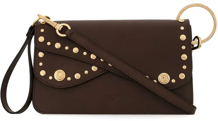 Biker studded shoulder bag