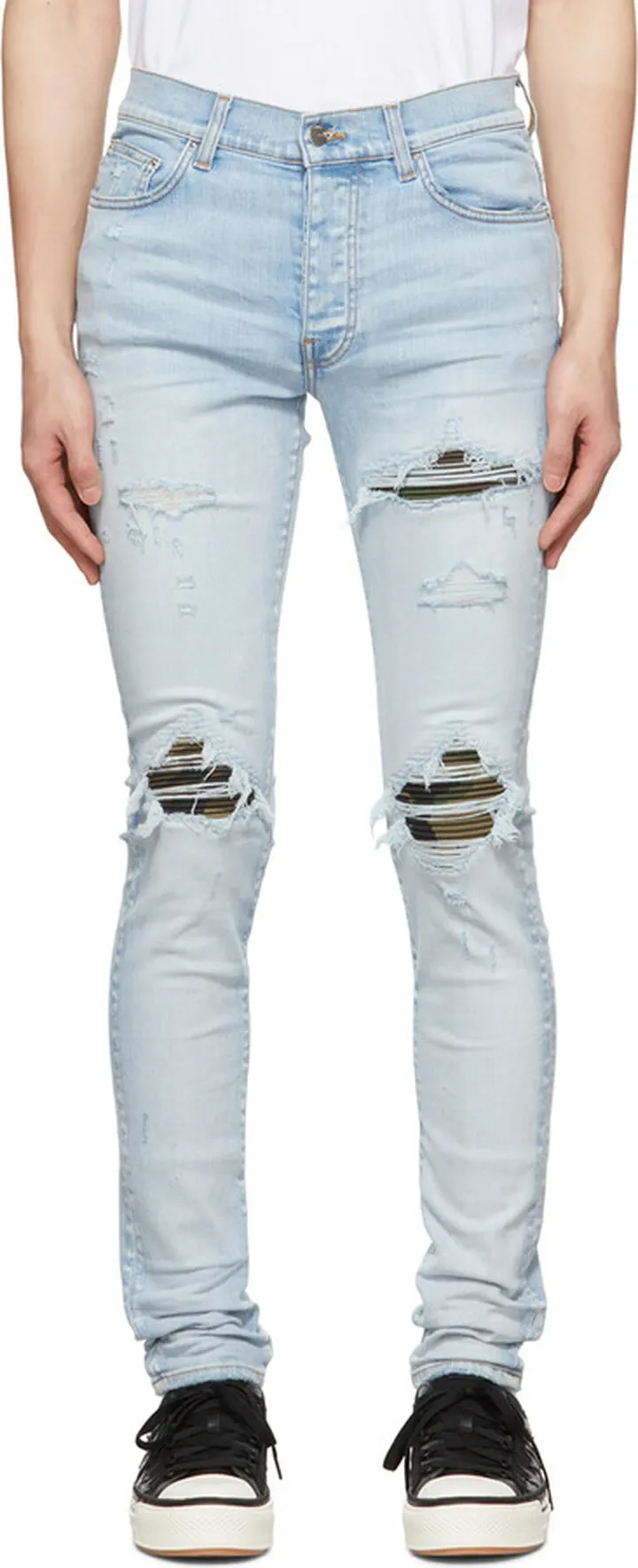AMIRI Blue MX1 Camo Skinny Jeans