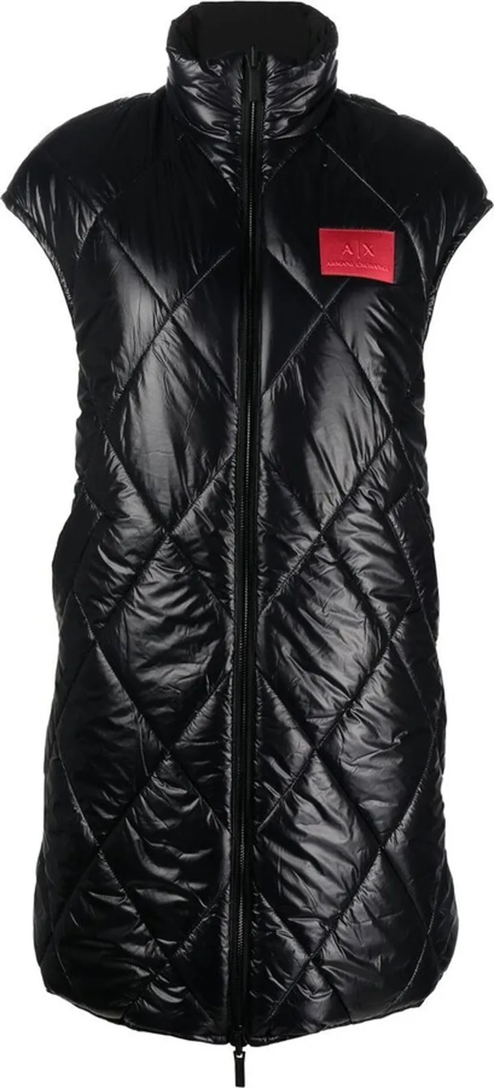 Quilted Logo-Patch Sleeveless Coat