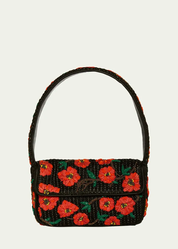 Tommy Flower Beaded Shoulder Bag