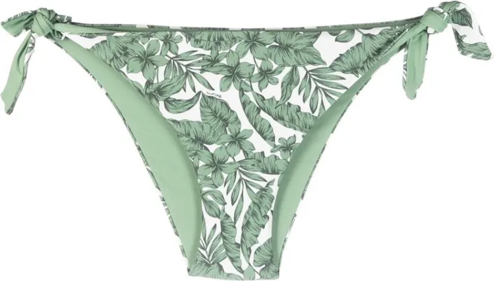 Leaf-Print Bikini Bottoms