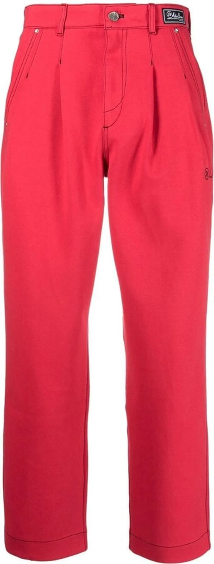 Logo-Patch Straight-Leg Trousers