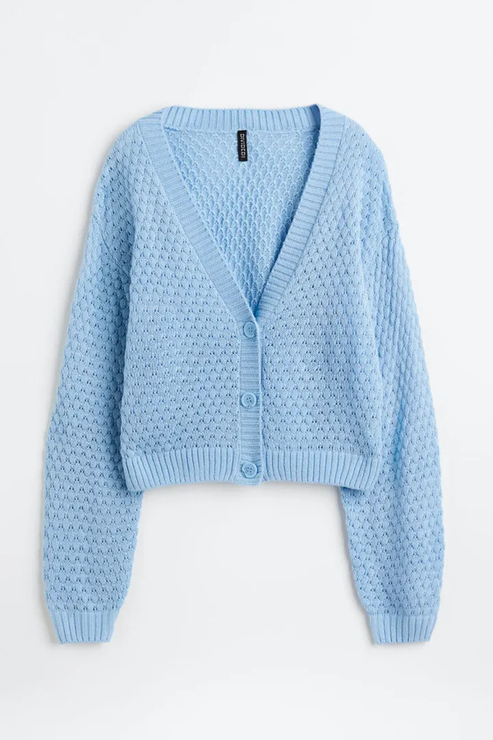 Pointelle-knit Cardigan
