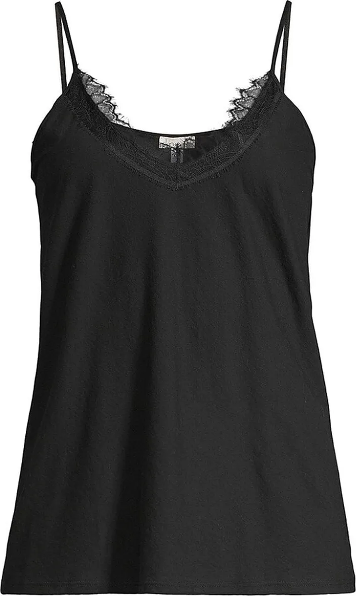 Lace-Trim Cotton Cami