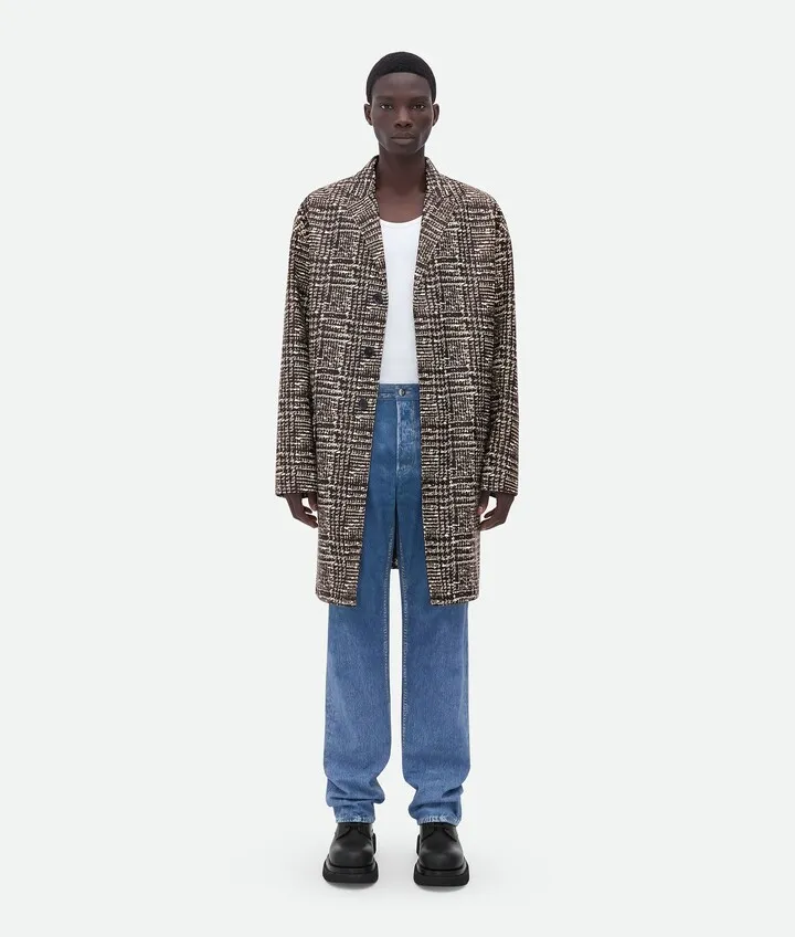 Printed Leather Prince Of Wales Coat